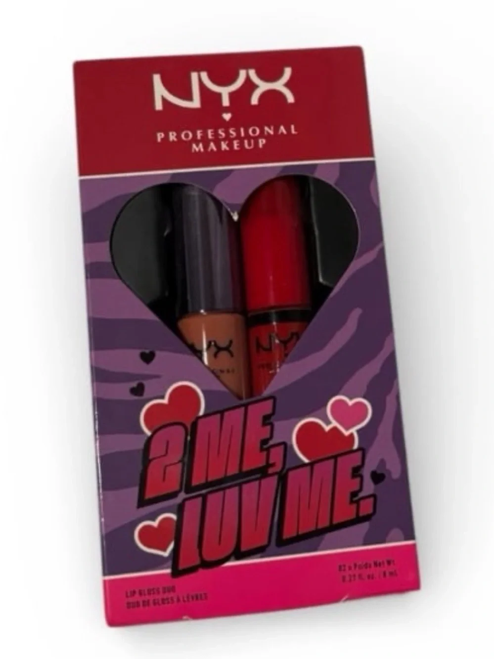 NYX 2 Me, Luv Me Butter Lip Gloss Duo Candy Clapback & Tres Leches NEW in Box